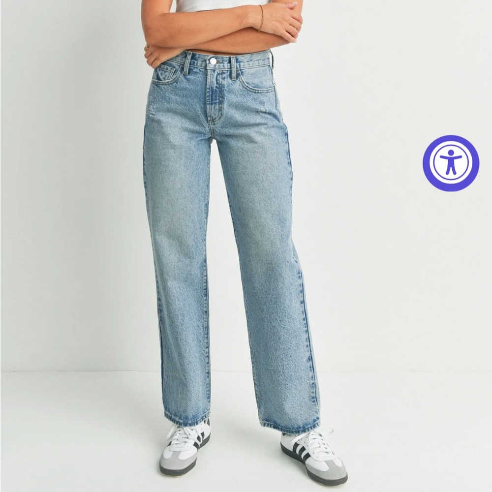 Just Black Light Wash Straight Leg Jeans